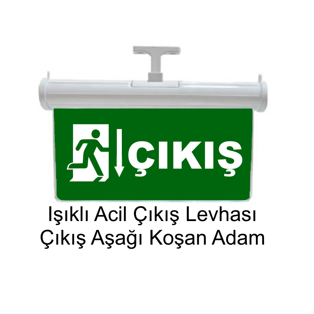 Işıklı Acil Çıkış Levhası (Çıkış Aşağı Koşan Adam) GN-AC17